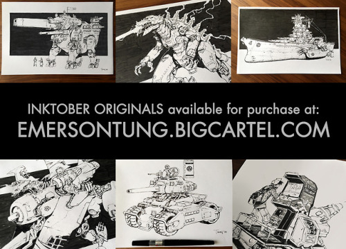 Hey all, my ink drawings/inktober originals are finally available for purchase at: https://emersontu