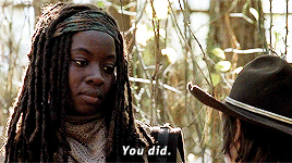 michonnegrimes:Q: What is the significance of Carl telling Michonne that she’s his best friend? Chan