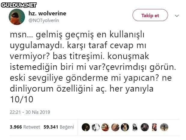 msn... gelmiş geçmiş en...