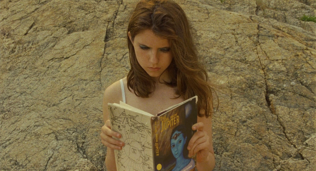 booksndmovies:  Moonrise Kingdom - Wes Anderson | Suzy reading The Girl from Jupiter