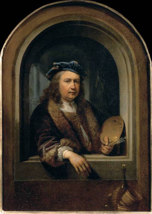 Self-Portrait with a Palette in a Niche, Gerard Dou, 1660-65