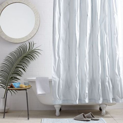 (via Pintuck Shower Curtain - Clearwater | West Elm)
