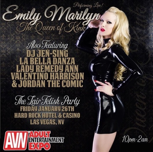 This Friday January 26 I am performing at the AVN fetish party “The Lair” at the Hard Rock AVNShow.