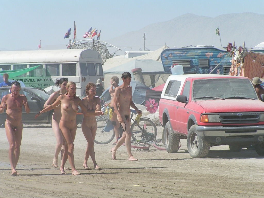 Naked at burning man festival
