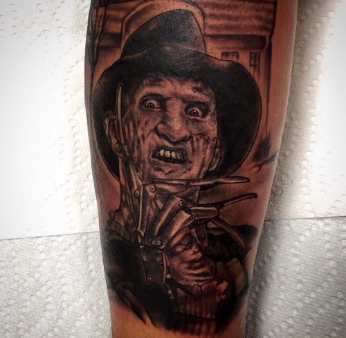 fuckyeahtattoos:  Artist; Trevor Rochette Instagram: trevronious   •|Studio XIII - Orlando, FL|•  R.I.P. Wes Craven 
