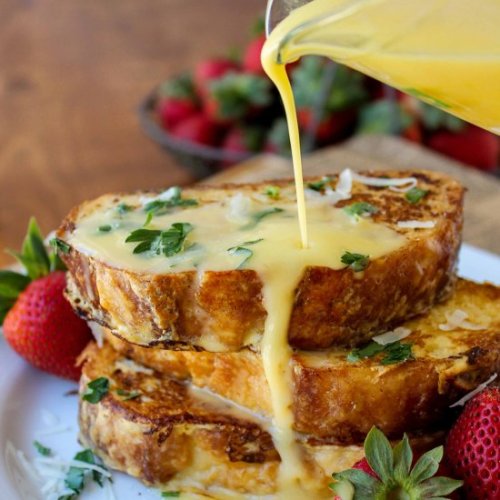 homemadefoodoftheworld: Parmesan French Toast w Hollandaise - Follow