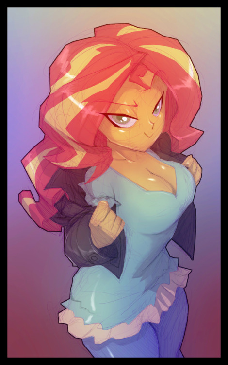 humanized-mane-six:  Shimmering Sunset by bigdad   sunny babe~ <3 <3 <3