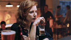 pulpflction:  fake film meme: Compromised // starring Jessica Chastain and Tom