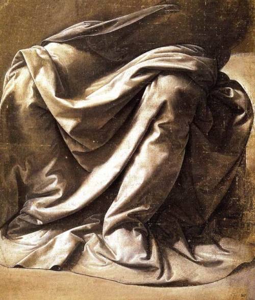 artist-davinci:The Study of Drapery of a Seated Figure, 1473, Leonardo Da Vinci