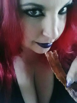 pixie-bitch75:  Found bacon… yum! Doing