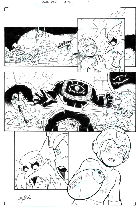 New batch of inked Archie Mega Man pages from Gary Martin. And for once, I’ve fully scanned them, ra