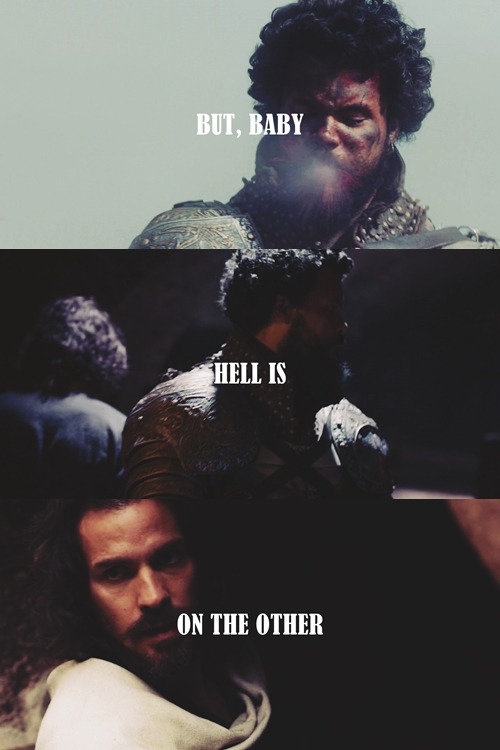 captaincastus: for @mirandabbarlow caps (x) song (x) [caption: 2x3 caps of of the musketeers showing