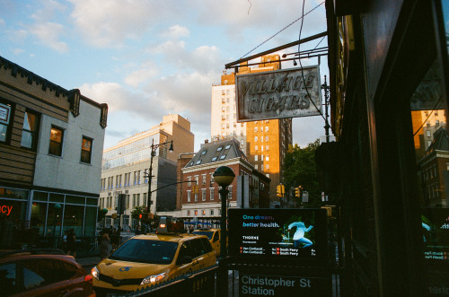 jordanxavr:nyc sunset as seen from highline &amp; greenwich.kodak gold 200 [canon ae-1 program]n