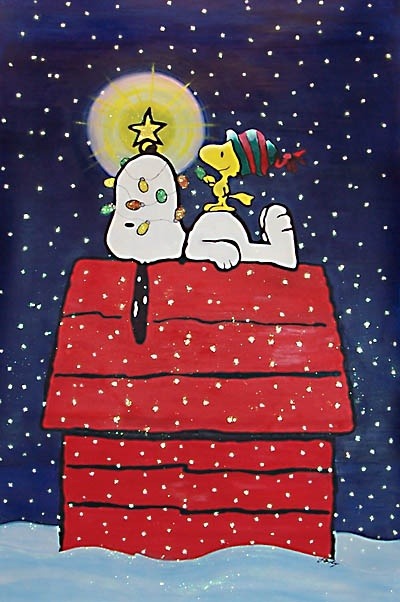 Porn Pics Snoopy and Woodstock get festive