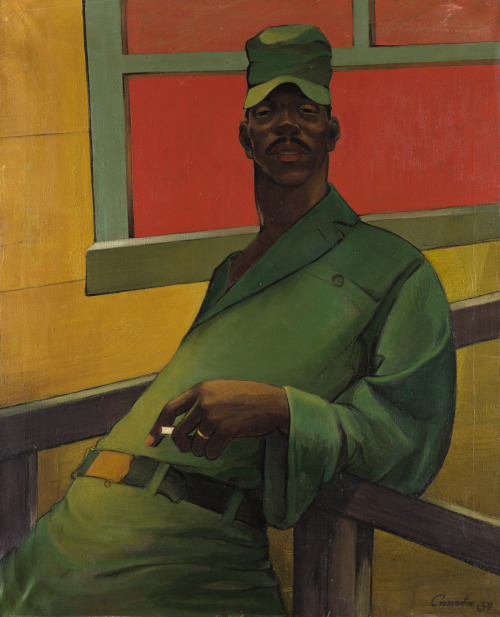 thunderstruck9:  Robert Cromartie (American, 1929-2007), Portrait of an African American Solider, 1954. Oil on linen canvas, 34 x 27.5 in.