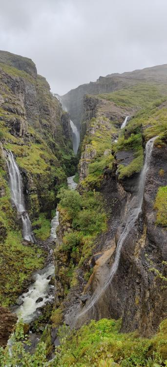 amazinglybeautifulphotography:Glymur Waterfall, Iceland [OC] [1824×4000] - Author: MrHurIey on reddi