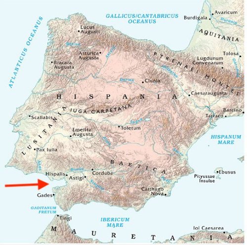 mapsontheweb:Very few maps get this right: in Roman times, the mouth of the Guadalquivir (Baetis) wa