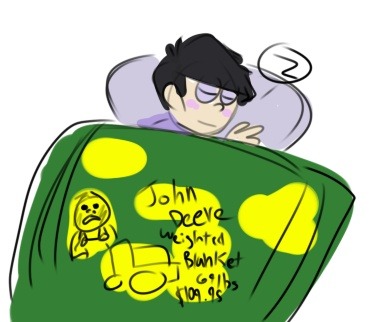 Ichimatsu’s very own john deere weighted blanket available for 贍.95I mean its not exact but weighted blankets are more art than science, only his comfort is my concern….