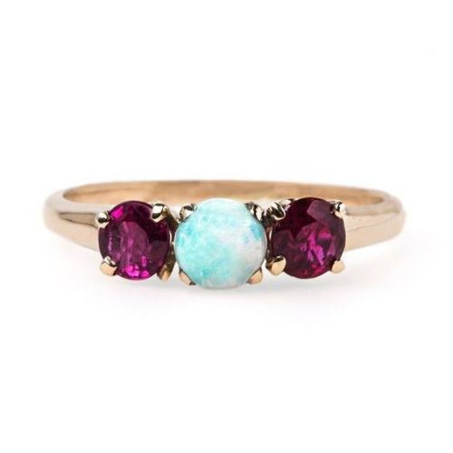 Victorian Opal and Ruby Ring