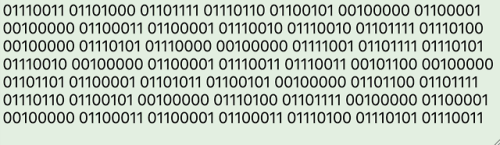 gaycomicsnshit:biggest-gaudiest-patronuses:This is the binary code to the “Hello, World!” program, a