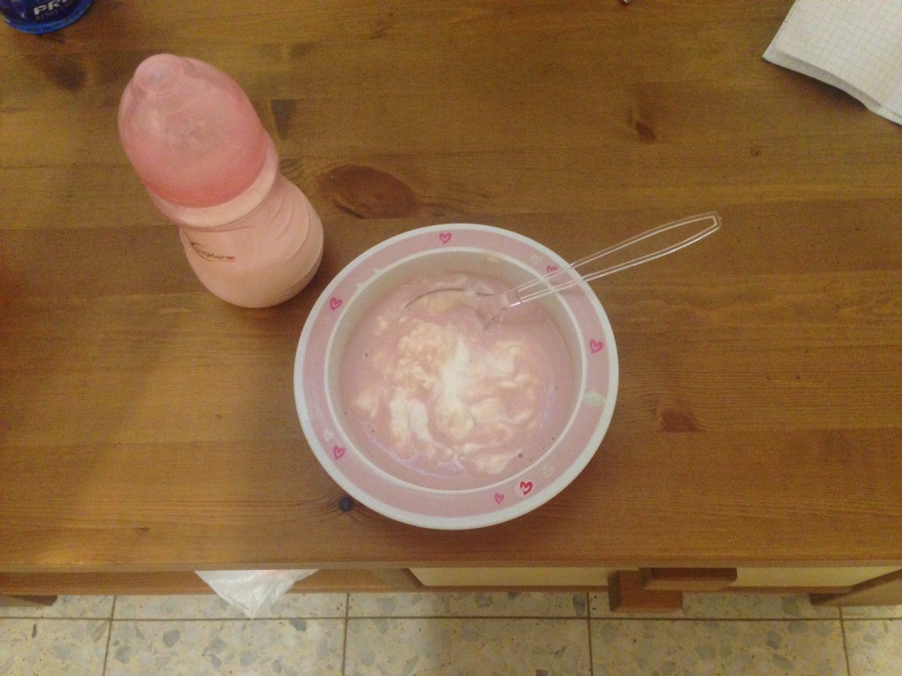 wittlesissybaby:  Your morning breakfast of pink strawberry yogurt looked delicious