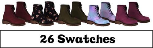 Dusk Shoes26 SwatchesAll Genders/Adult SimsThey work with SlidersShadow MapHQ Mod CompatibleCustom C