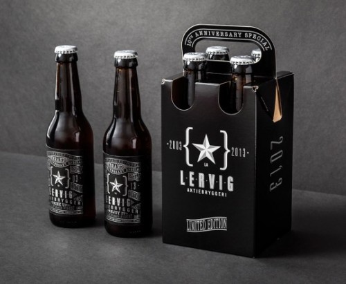 Lervig 10th Anniversary beer packaging by Daniel Brokstad.