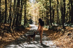 getyournudeon:  ccbobina:The only photos of me and my dogs that I have ever been satisfied with have been self portraits and photos by my father. It’s tricky to get animals to act naturally in front of the camera…and to hold still enough (especially