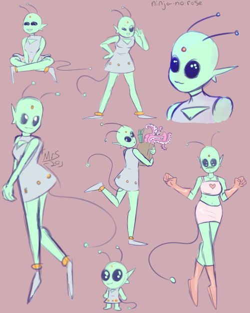 ninja-no-rose:some late posting, i can never draw aliens right but this looks cute like she’s trying