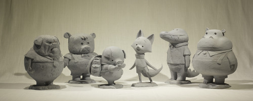 ca-tsuka: Sculptures by Andrea Blasich for production of The Dam Keeper animated short-film directed by Dice Tsutsumi and Robert Kondo. 