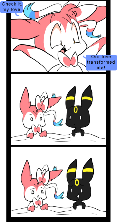 furballthefurry: jigglypinkbutts: raynoreqearthplayer: wuts the joke here? Sylveon evolves with affe