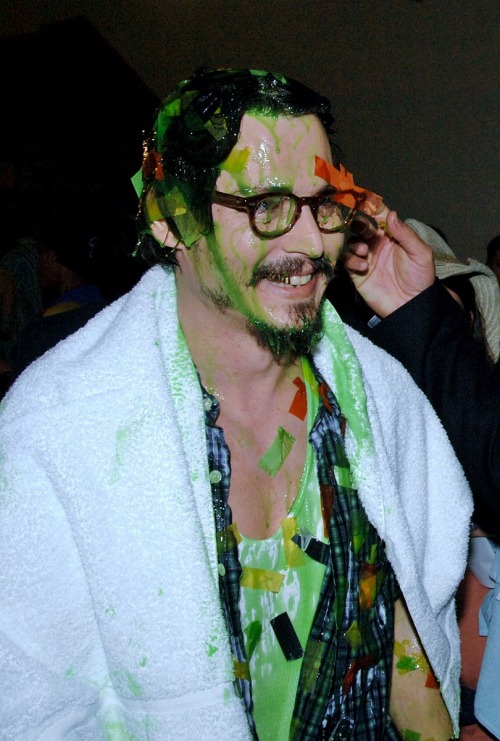 Behind the Scenes: A happy slimed Johnny Depp, 17 years ago, on April 2, 2005, after featuring and b