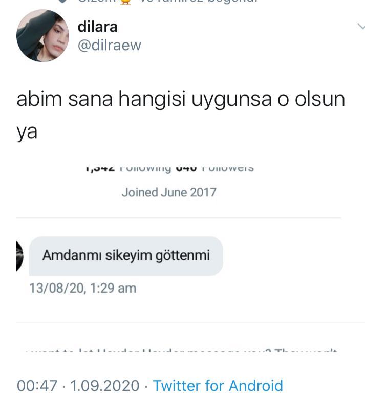 dilara @dilraew abim sana...