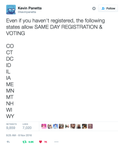 tyleroakley:  http://hillaryclinton.com/locate to find your poll!!once you get in line, STAY IN LINE, let’s DO THIS.  when the poll closes, if you&rsquo;re in line they legally have to let you vote! So once you&rsquo;re in line STAY IN LINE! ✨