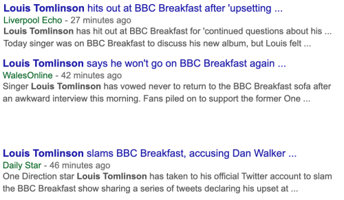 dailytomlinson: Media showing supportive after Louis rude interview not respecting his boundaries on