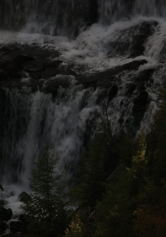 Soft Winds on the Waterfall: Undine Falls, northeastern Yellowstone National Parkgif by riverwindpho