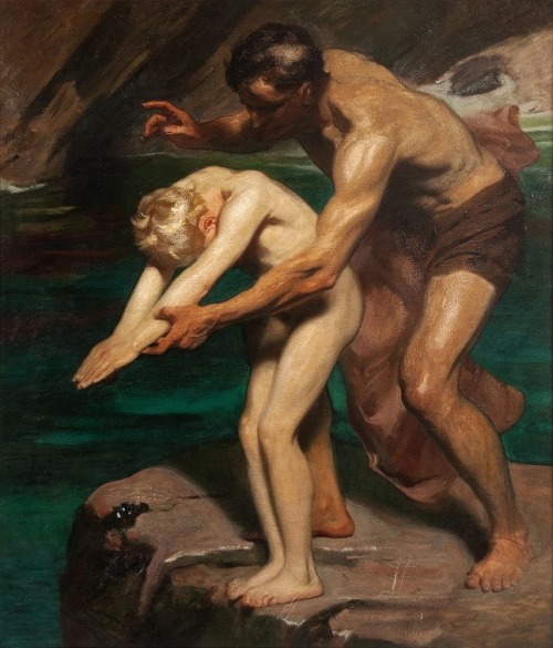 hadrian6: The First Dive. Frank Owen Salisbury. British 1874-1962. oil/canvas.                   htt