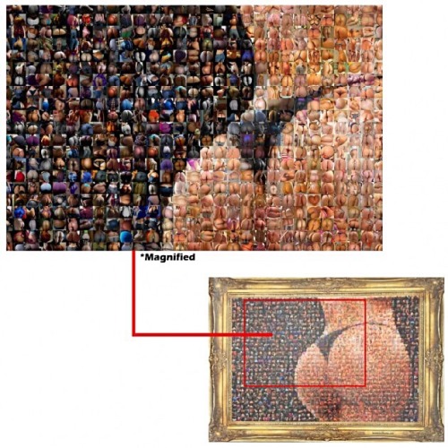 - Booty Mosaic Poster Print - Thousands of Booties, Bums and Bubble Butts combined to reveal a stun