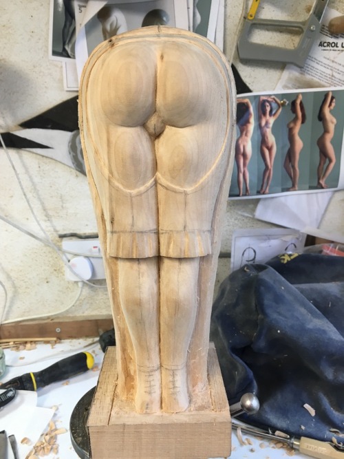 Remember the spanking wood carvings? The latest one is coming along nicely!