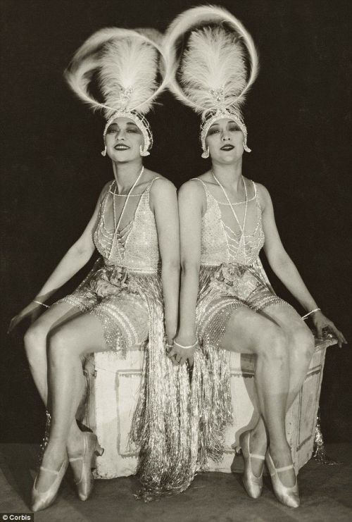 The Dolly Sisters: Rosie and Jenny - originally Rosika and Yansci - wearing the costumes of showgirl