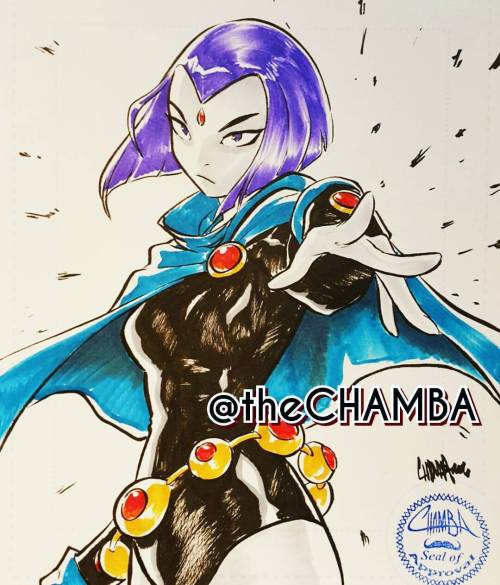 thechamba: #TokyoComicCon2016 Saturday continues.  Come by Artist Alley booth A-19, A-20, A-18 and A-17 to get limited comics and sketches from me @vostalgic, Steven Cummings & @takmiyazawa @udonent  Here’s #Raven of #TeenTitans  #pental #BrushPen