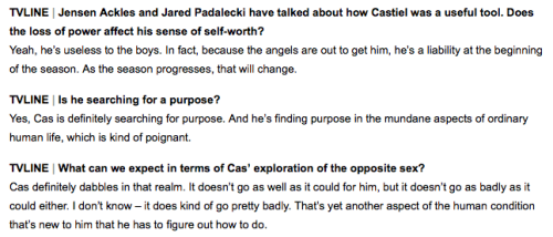 spn-updates:Misha on Cas’ New Challenges: Sleep, Sex, Evading