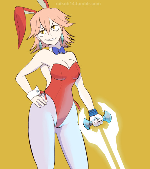 raikoh14:  I found about this Bunday thing going on by @zedrin-maybe today and decided to draw something. I chose Haruhara Haruku in her bunny suit, cause  I got FLCL in my head lately. AND also added an energy sword cause is Energy Sword Sunday as well.