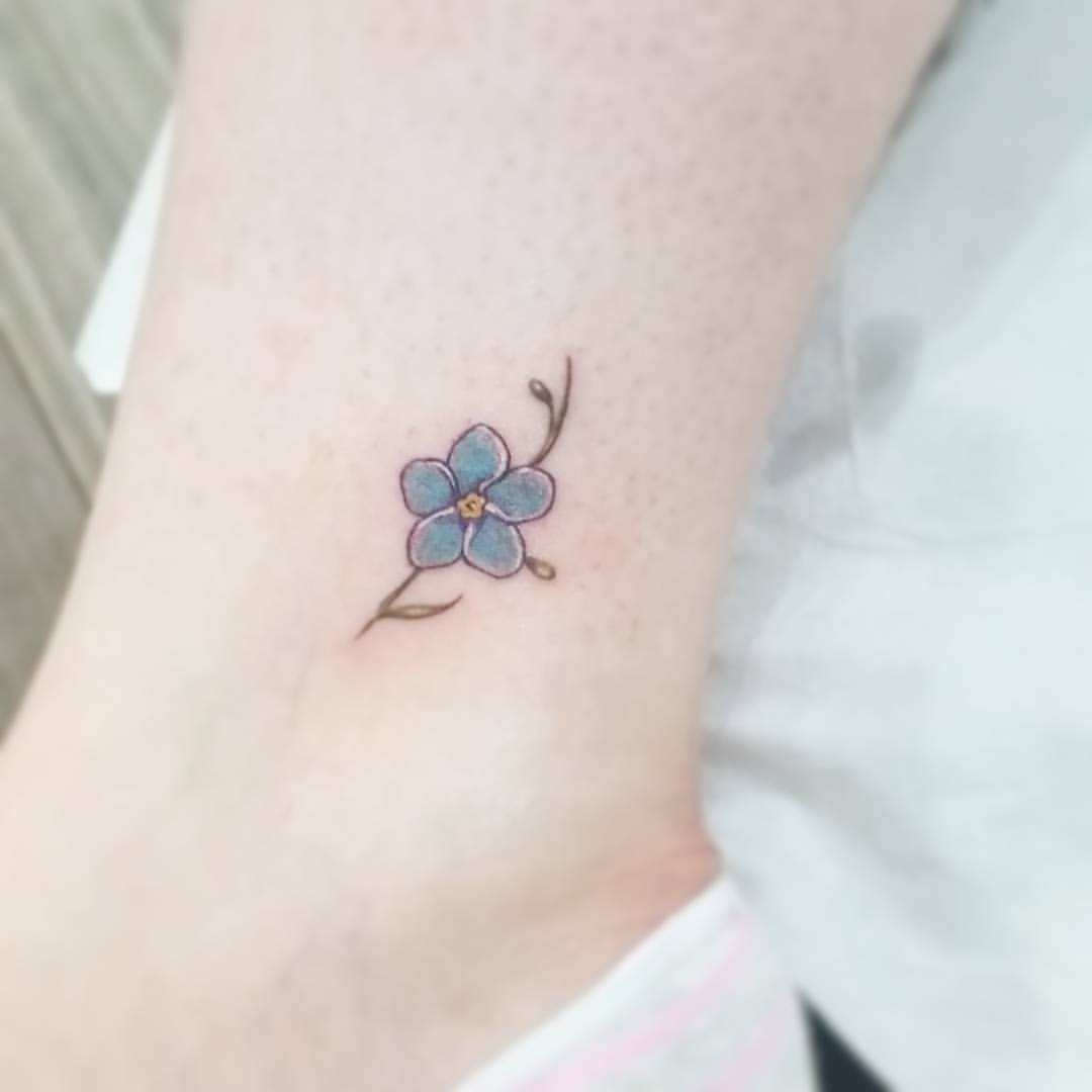 Painting On Strangers Forget Me Not Cute Little Ankle