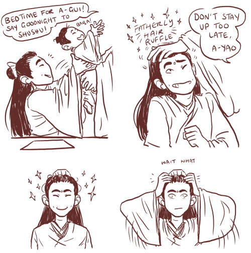 littlesmartart: thought: Zixuan has so many kids to Dad, he sometimes unwittingly forgets to turn of