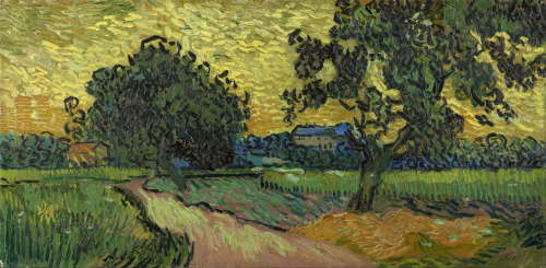 Landscape at Twilight (1890) by Vincent Van Gogh