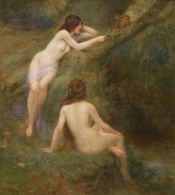 silenceforthesoul:  George Henry Edwards - Nude Girls in the Wood  