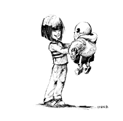 forosha:  “*what’s up, short stuff?” Older Frisk, same Sans 