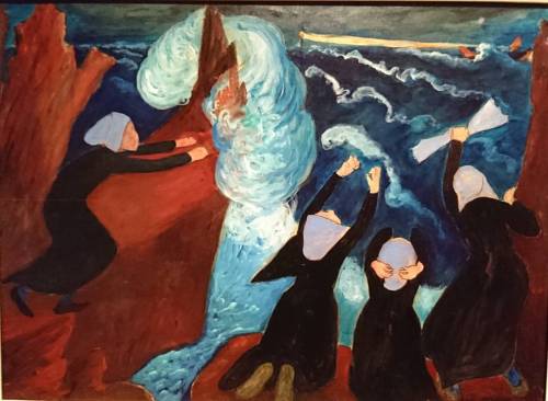 Marianne von Werefkin. Der Sturm / The Storm. 1907. Fishermens women versus sea.