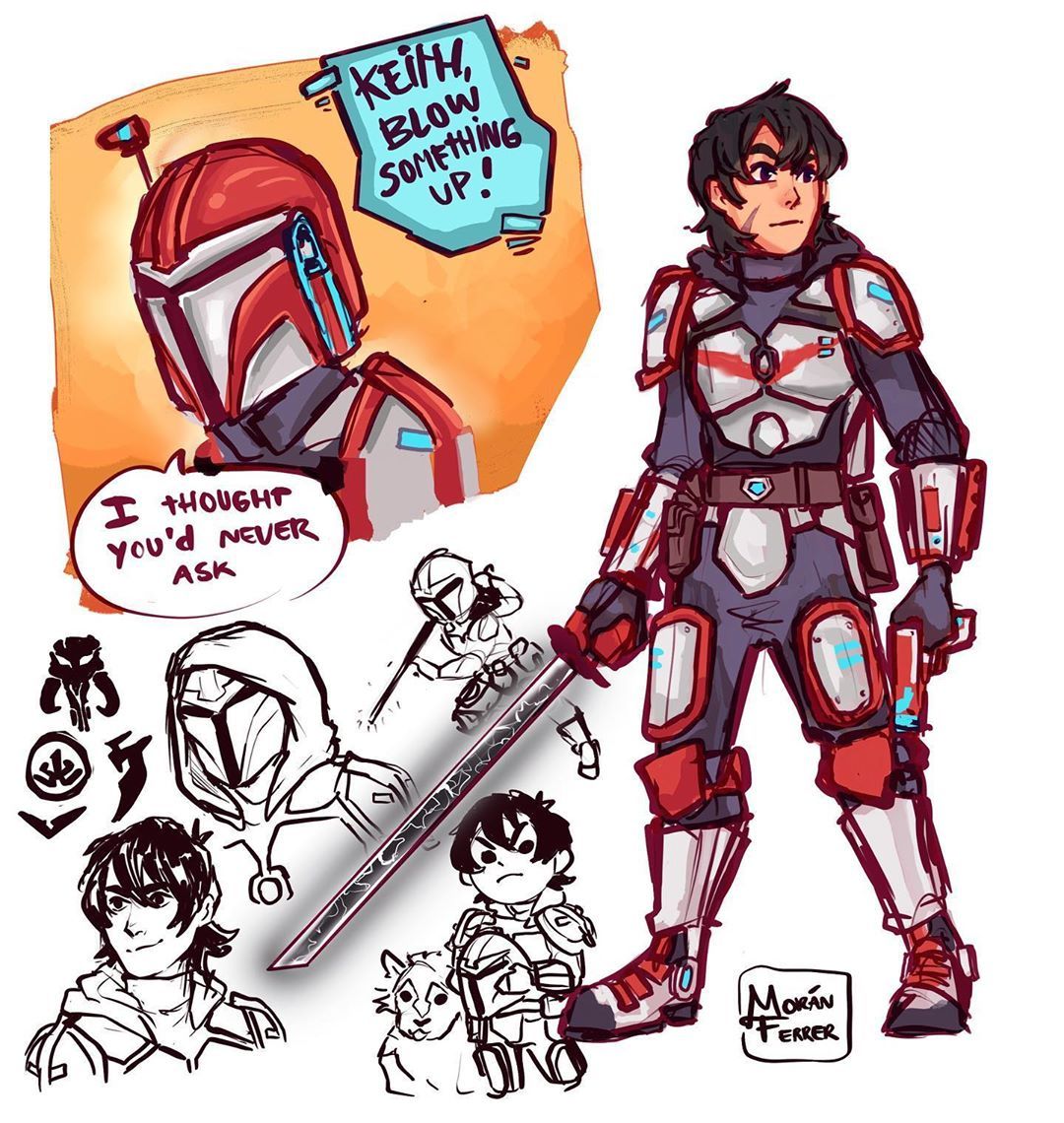 moranferrer:
“ Keith but he’s a Mandalorian.
Sunday I was thinking about Jedi Lore, as one does when they’re a freaking nerd. And had some thoughts about Jedi!Lance and with the Jedi’s empath powers. Then immediately beat it with a stick because I AM...